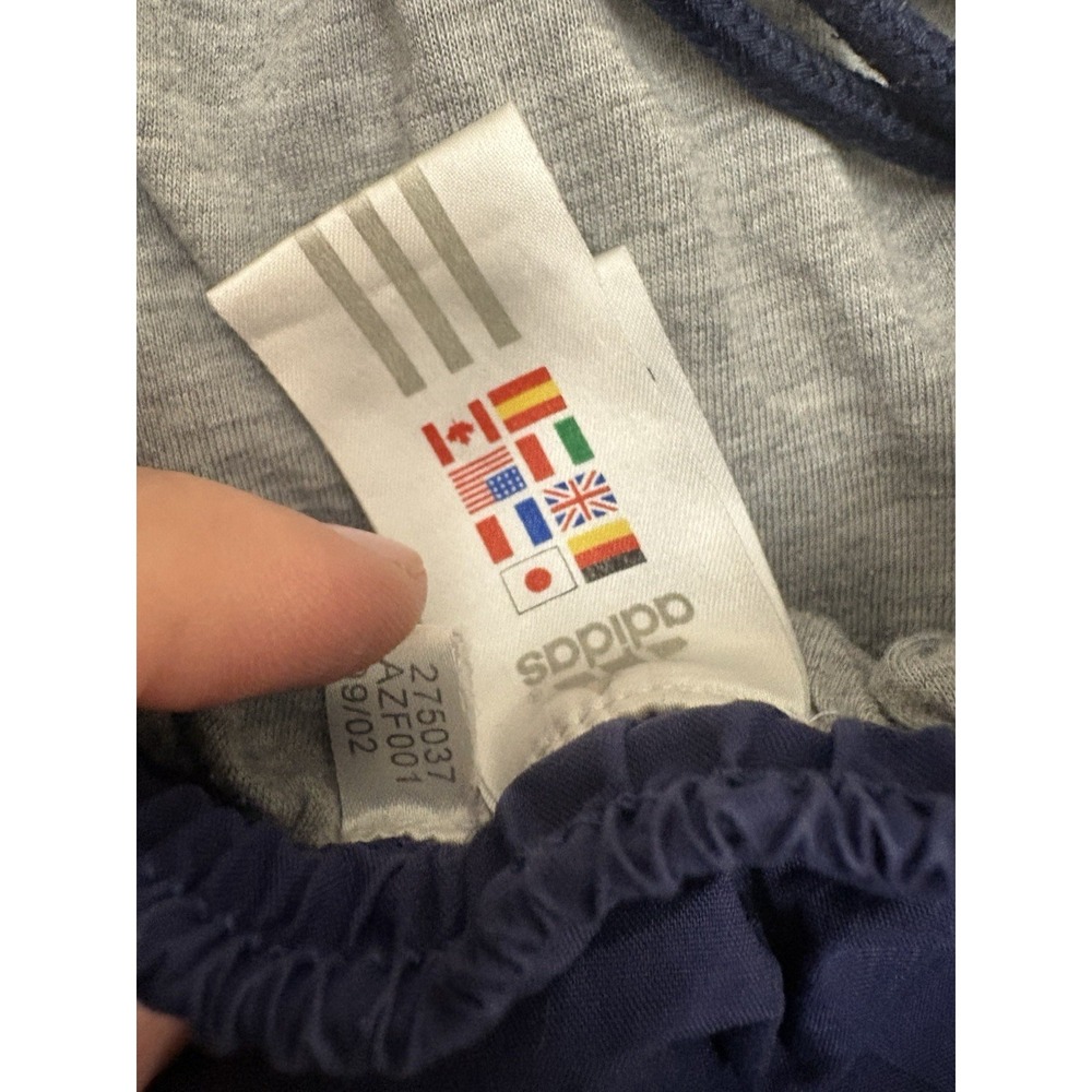 VTG Y2K Adidas Lined Baggy Blue 3 Stripe Track Pants Drawstrings Size XL - Picture 5 of 9
